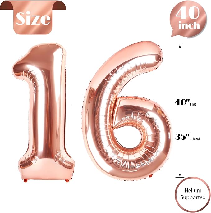 Rose Gold 16 Balloon - Image 5