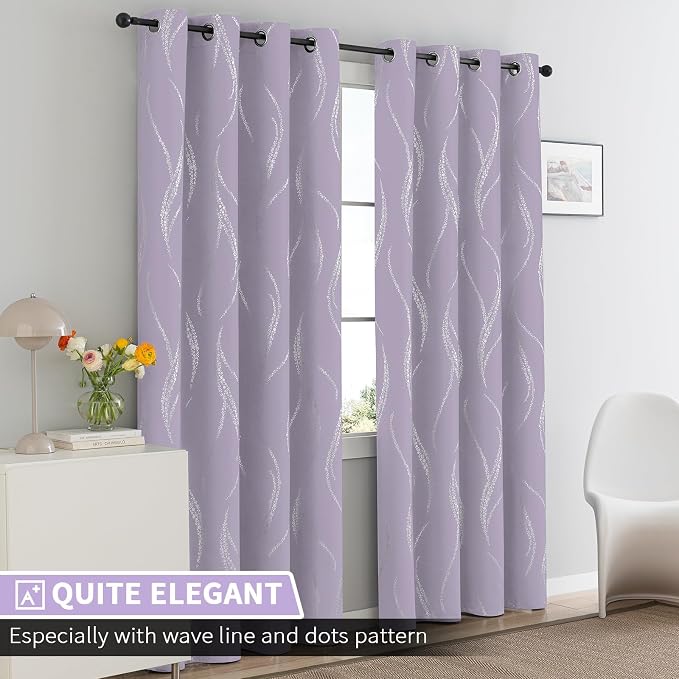 Yakamok Lilac Light Blocking Curtains - Image 2