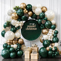 Emerald Green White Gold Balloons Arch Kit, Double Stuffed, Party. | by Bloces