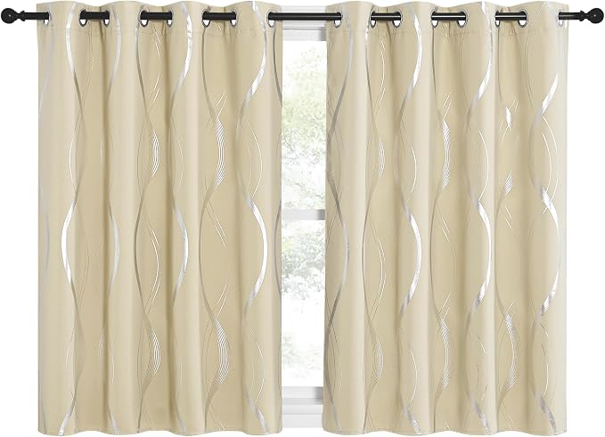 NICETOWN Kitchen Blackout Curtain Panels, Stone Blue, 34 by 54 Inch, Window - Image 2