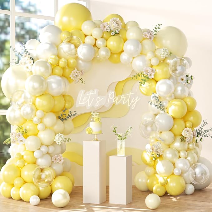Yellow Balloon Arch Kit for Bee Lemon Birthday Party Decorations | Pastel by NUTTYBASH