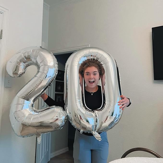 Silver Number 2 Balloon 40 Inch, 2nd Birthday Party Decorations Men Women | - Image 8