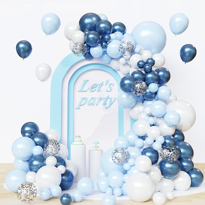 Blue and White Balloons Garland Arch Kit - Image 5