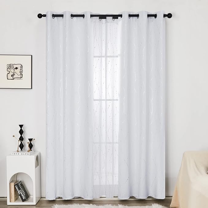Deconovo Living Room Curtains 90 Inches Long, Thermal Insulated, Room Darkening - Image 2