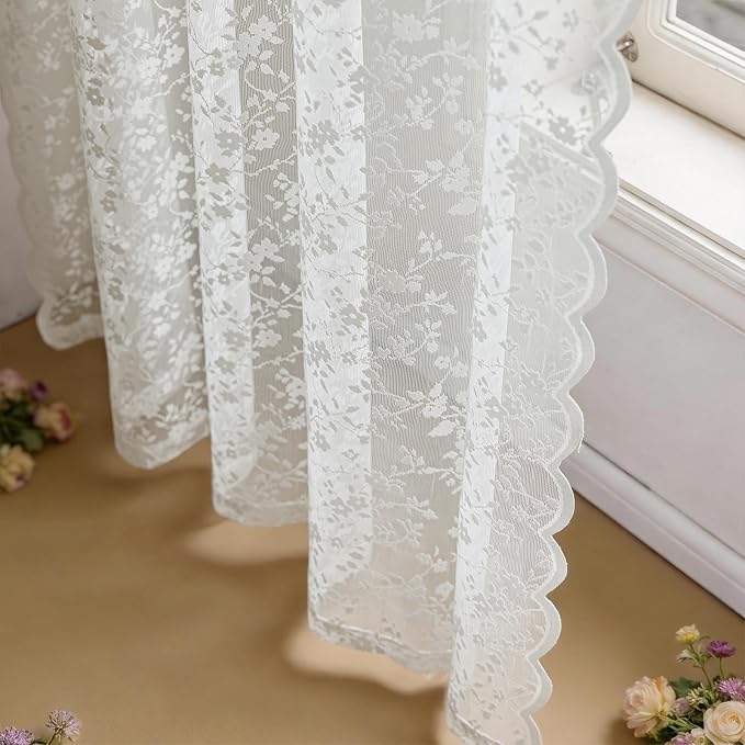 Anmao Vintage Lace Sheer Curtains 54 Inches Long - Image 9