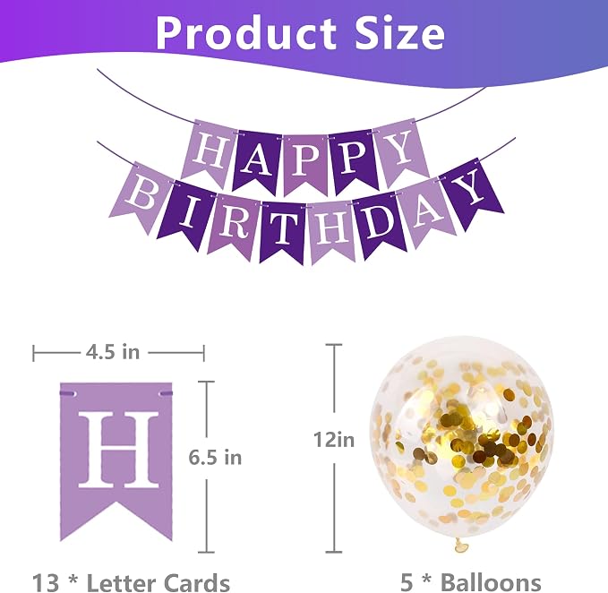 Happy Birthday Banner Sign Bunting Hanging Decorations - Image 6