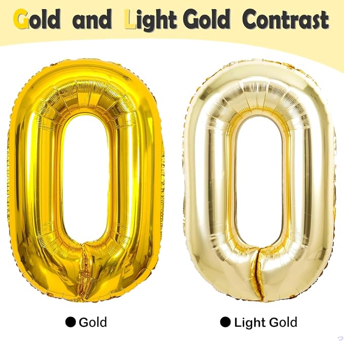 Light Gold 43 34 Balloon Numbers, 40 Inch Large 43th 34th Birthday Balloons - Image 7