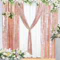 Eternal Beauty Rose Gold Sequin Backdrop Curtains, 4 Panels 2x8FT | 3mm Sparkle by EternalBeauty
