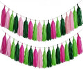 Green and Pink Tassel Garland Banner, 20 Pack Paper Tassels Streamers by SIPRKAICT