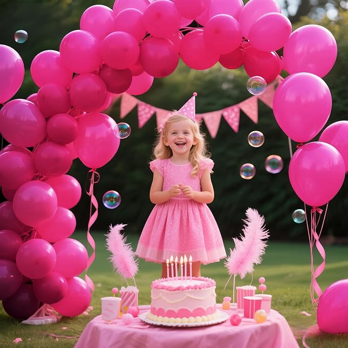 200pcs Hot Pink Balloons 5 Inch, Small Mini Latex Balloons - Image 6
