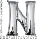 40 inch Silver Letter N Balloon, Big Size Alphabet Foil Mylar Helium Balloons by VHUWE
