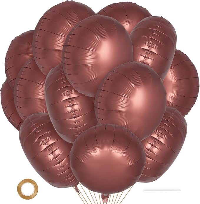 20 Pcs Chocolate Round Shaped Balloons, 18 Inch Round Foil Balloon, Giant Round by YOTHORN