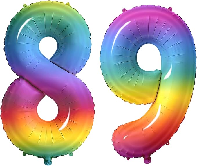 Number 89 Balloons for 89th Birthday Party Decorations, 0-100 Large No.89 by Joycard