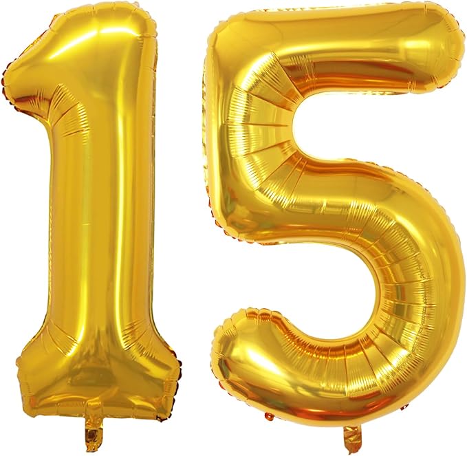 Number 15 Balloons for 15th Birthday Sweet 15 Party Decorations, 42 Inch Jumbo by GOER