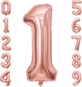 Rose Gold 1 Number Balloons, 40 Inch Big 1 Balloon Numbers Rose Gold 1 Foil by BBPOOL