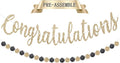 jijAcraft Congratulation Graduation Banner, Pre-strung Congratulation Party by jijAcraft
