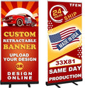 Custom Banner Aluminum Black Retractable Banner-Made in USA-33"x81" by TFEN