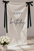 Tingjoo 27 × 78 Inch Happy Birthday Fabric Banner Long Birthday Party by Tingjoo