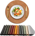 UnivoColors Placemats Round Faux Leather Placemats Set of 6-Waterproof-Wipe by UnivoColors