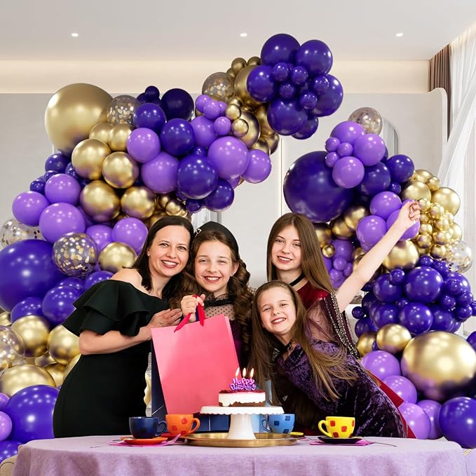 Purple and Gold Balloon Arch Garland Kit - Image 5