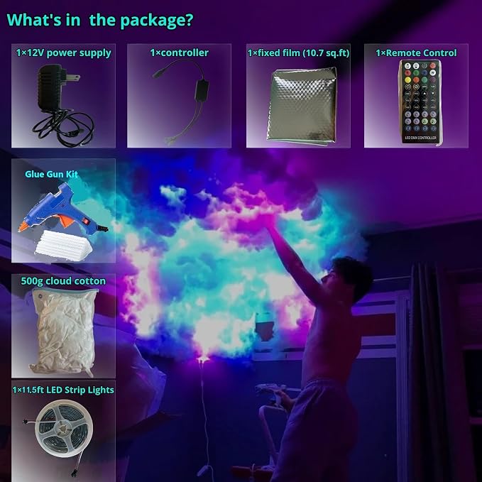Cloud LED Lights for Ceiling. 3D Thunder Clouds RGB Light - Image 6