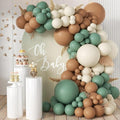 MEBAY Sage Green Brown White Garland Arch Kit by MEBAY