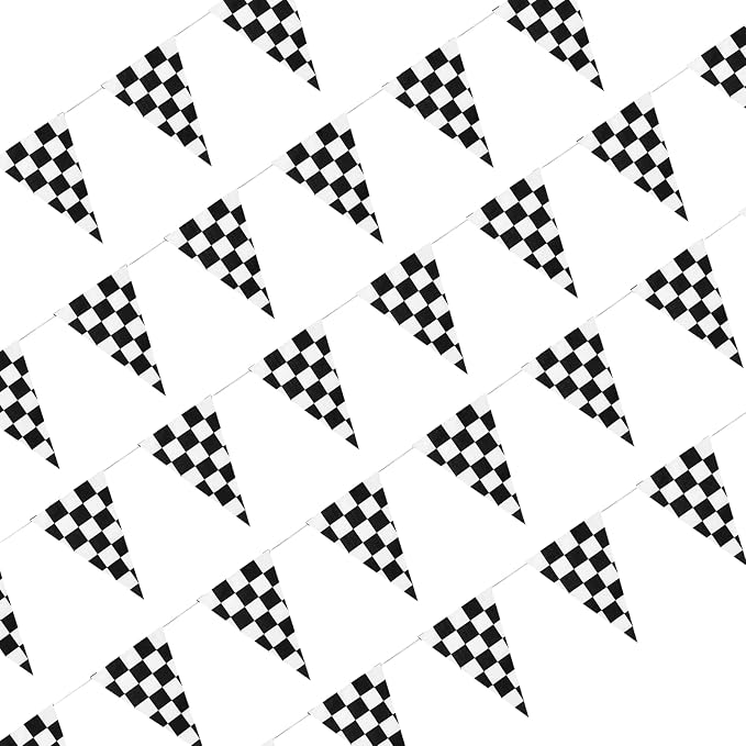 Piokio 10 Meters Black and White Checkered Flag Banner by Piokio