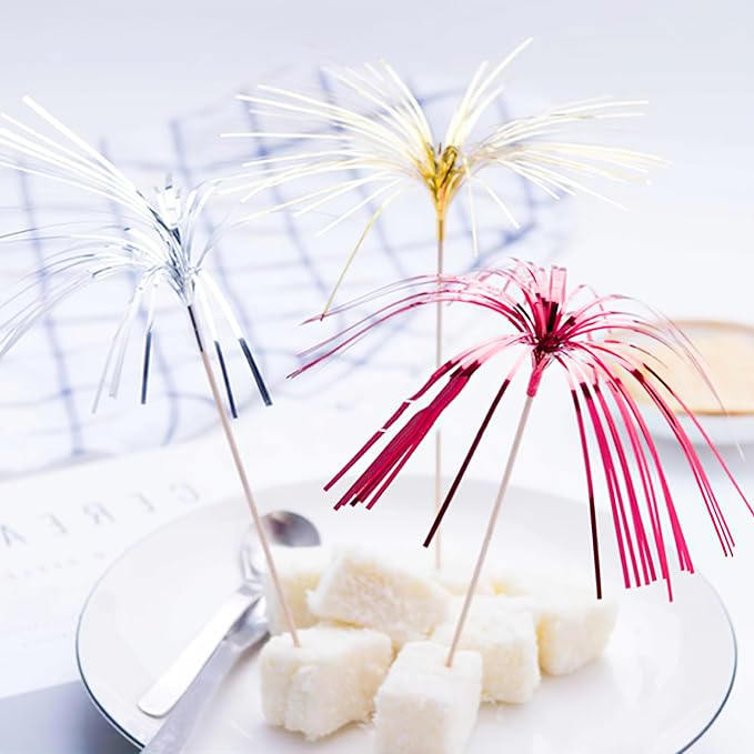 100PCS Firework-Shaped Decorative Bamboo Skewers – 18cm Cocktail Picks - Image 5