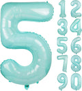 Macaron Blue Number 5 Balloon 40in Large Helium Foil Polyester Film Balloon | by Exquisitehighqualitypartydecorationstomeetyoureveryneed%EF%BC%81