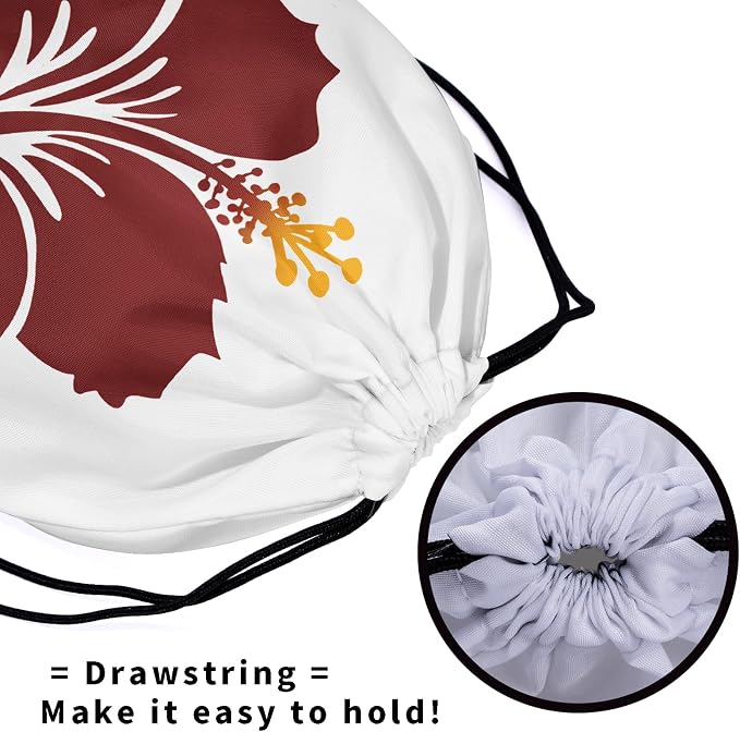 Hibiscus Flower Drawstring Grip Bags - Image 5