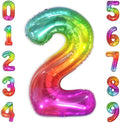SUWEN Rainbow Number 2 Balloon 40 Inch, Big Colorful Balloons 0-9 | Large by SUWEN
