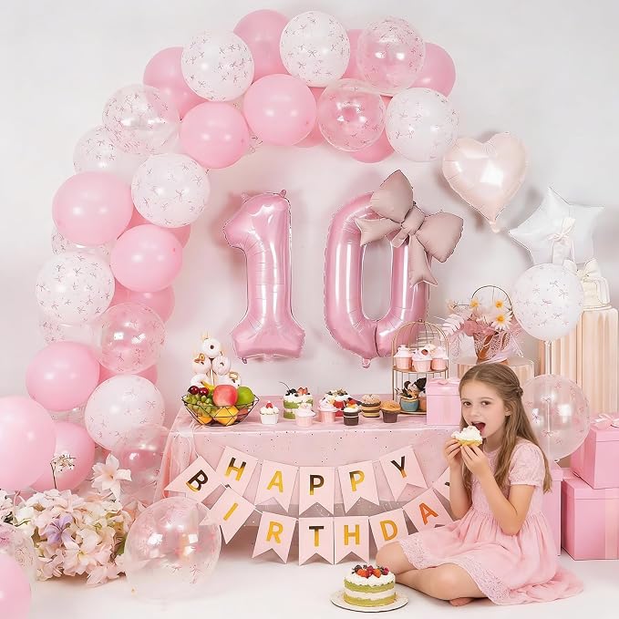 10th Pink Bow Party Decorations - Image 3