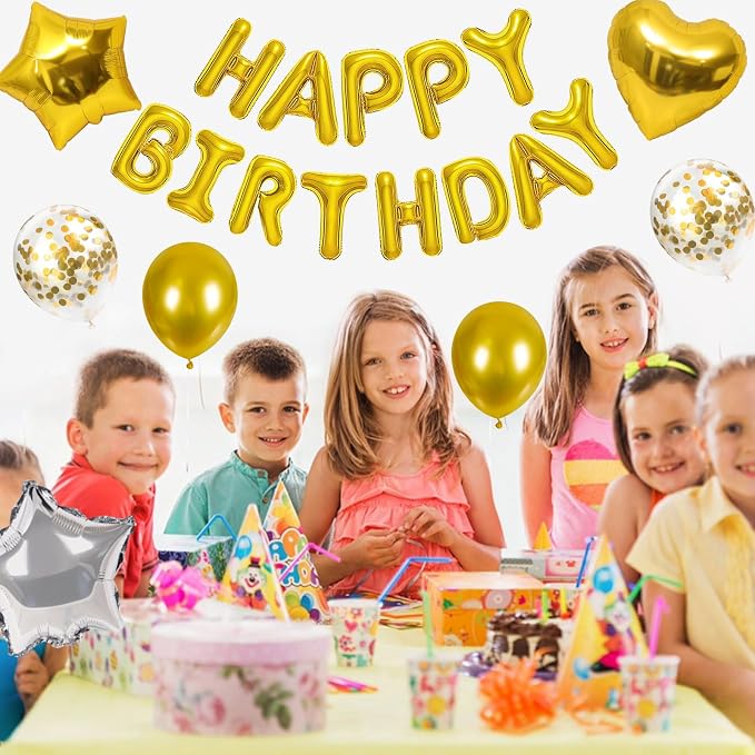 CANREVEL Happy Birthday Banner Decoration + 30pcs Star Balloons, - Image 7