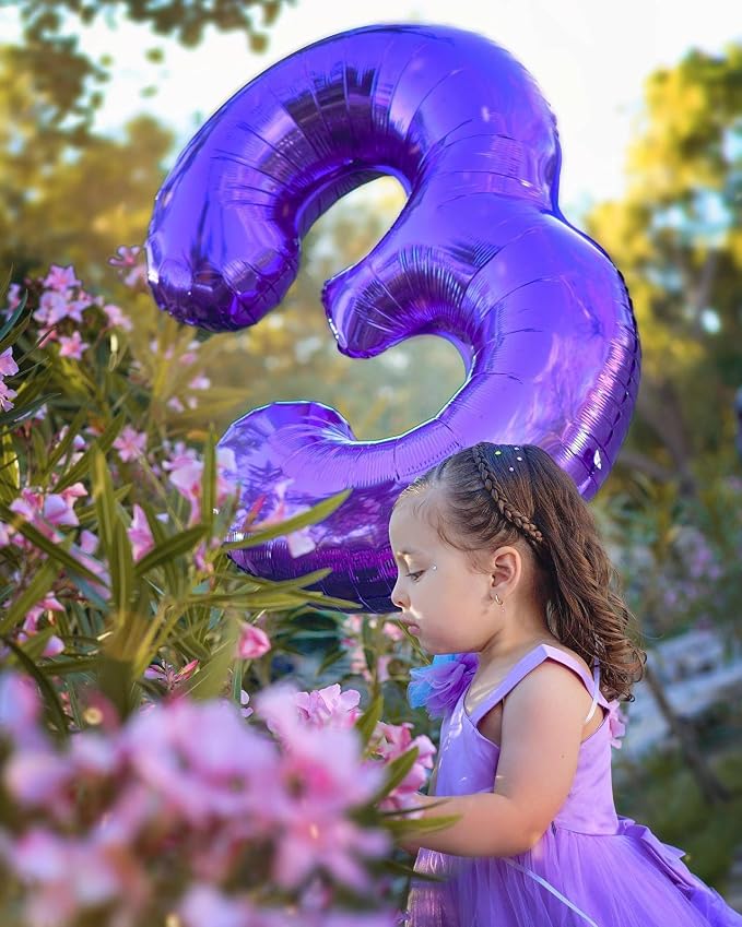 6 Balloon - Purple Birthday Number Balloons, 40 Inch Decorations Men Women | - Image 4