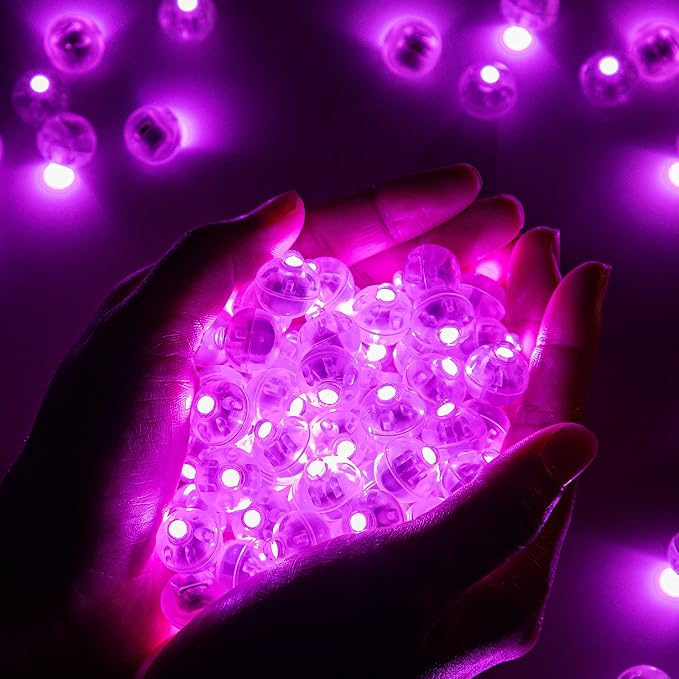 100pcs Pink LED Balloon Light, Mini Tiny Led Light Round Led Ball Lamp - Image 3
