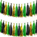 We Moment Green and Black Gold Tissue Paper Tassels Party Tassel Garland Banner by We+Moment