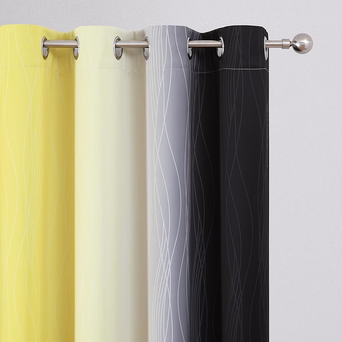 Black and Yellow Ombre Blackout Curtains - Image 4