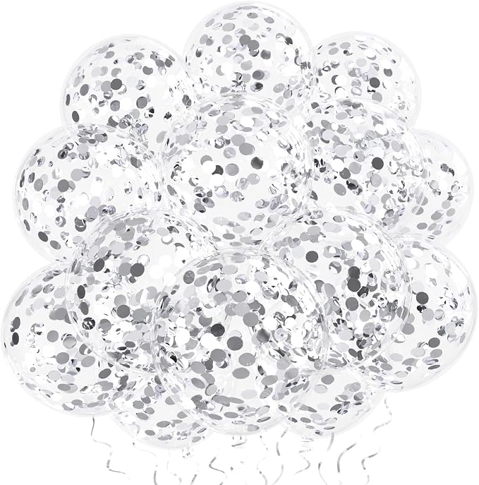 Silver Confetti Balloons by VHUWE
