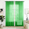 SpaceDresser Check Sheer Curtains 84 Inches 2 Panels Set, Rod Pocket Plaid by SpaceDresser