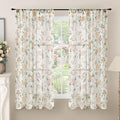 Floral Sheer Curtains for Bedroom Window 63 Inch Length 2 Panels, Farmhouse by Lajode
