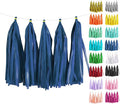 Dark Blue Tassel Garland 20 Pcs, Tissue Paper Tassels Garland Banner by ODDODDY