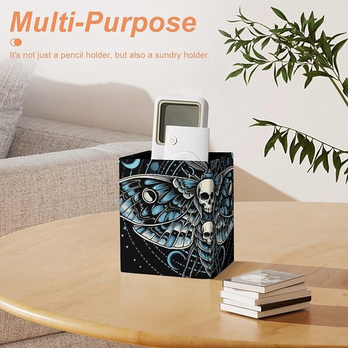 Pen Pencil Holder Cup, PU Leather Pen Container Desk Supplies, Makeup Brush - Image 7
