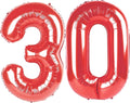 Red 40 Inch 30 Number Balloons, Balloon Decorations by Upgesy