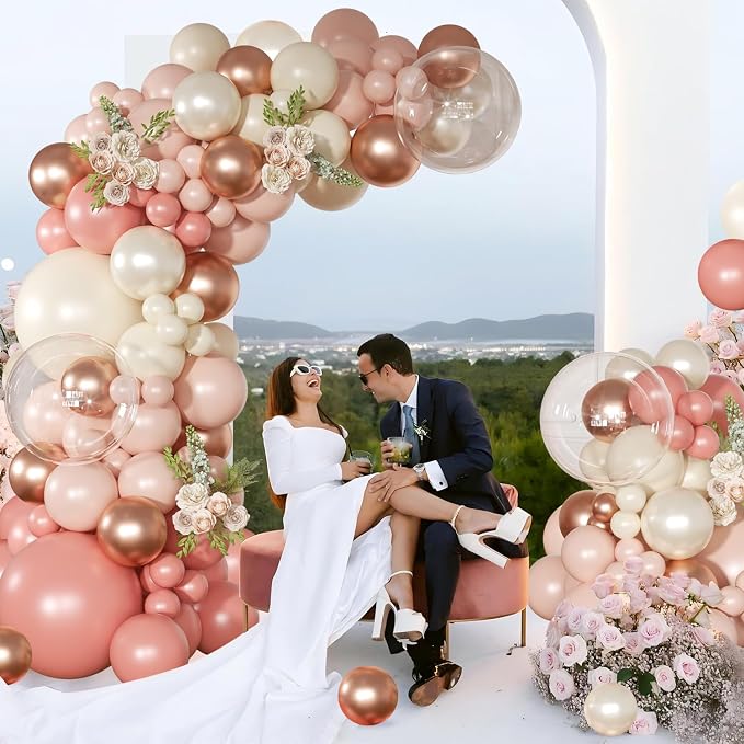Dusty Pink Balloon Arch Kit Retro Blush Pink Balloon Garland Kit | 126Pcs - Image 4