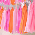 Pink Orange Tissue Paper Tassels 30pcs Hot Pink Orange Pink Streamers by Unknown