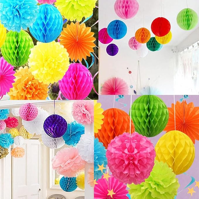 12pcs Green Honeycomb Balls Decorations 4'' 8'' 10'' Honeycomb Ball | Tissue - Image 4