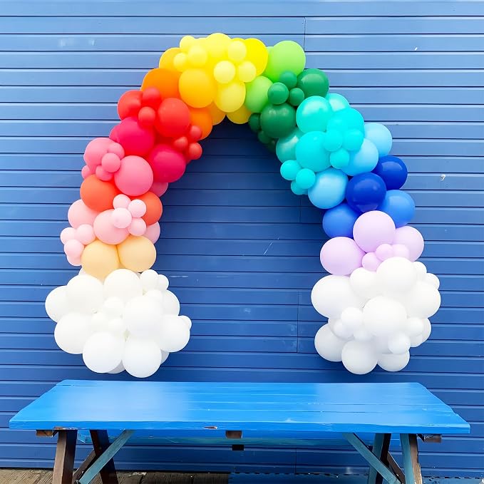 Voircoloria 134pcs Rainbow Balloons Garland Arch Kit, 18 12 10 5 Inch | - Image 7