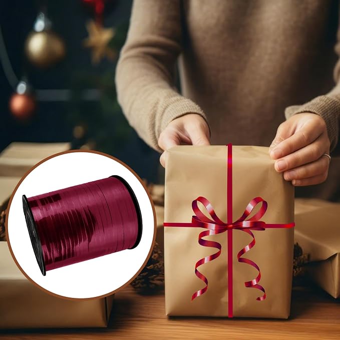 Premium Burgundy Curling Ribbon，500 Yard，1/5" - Image 3