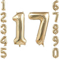 White Gold Number 17 Balloon 40 Inch, Champagne Foil Seventeenth Decoration | by Unknown