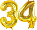 Number 34 Balloons for 34th Birthday Party Decorations, 0-100 Large No.34 for by Joycard